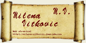Milena Vitković vizit kartica